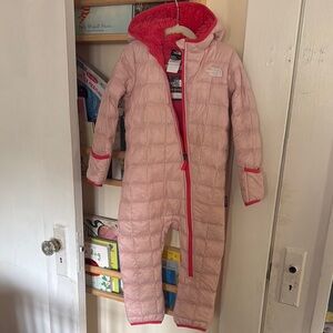 The North Face Pink Quilted Baby Snowsuit